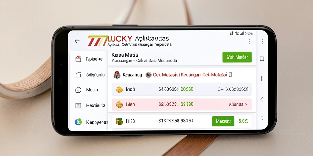 Tampilan antarmuka aplikasi Cek Mutasi 777LUCKY yang sederhana dan informatif.