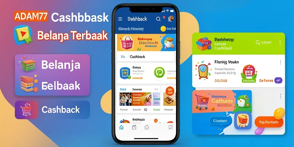 Tampilan antarmuka aplikasi ADAM77 dengan fungsi Cashback yang user-friendly.