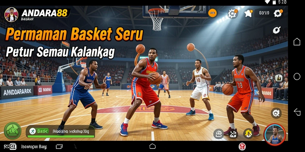 Tampilan utama ANDARA88 dengan gameplay basket yang seru.
