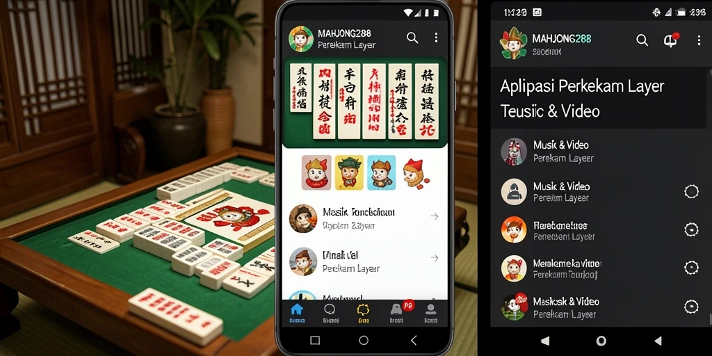 Tampilan utama aplikasi MAHJONG288 dengan fitur perekam layar.