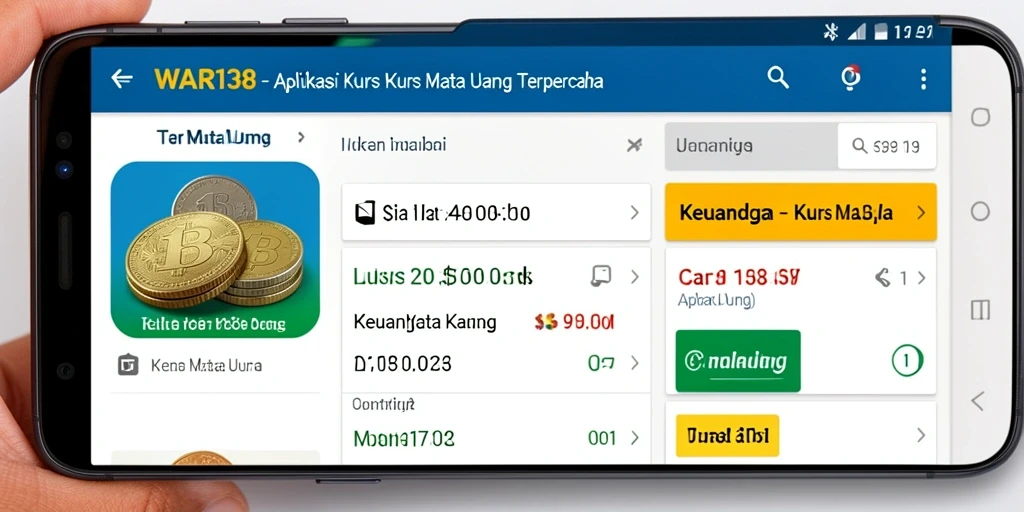 Antarmuka WAR138 yang intuitif dan informatif untuk kurs mata uang.