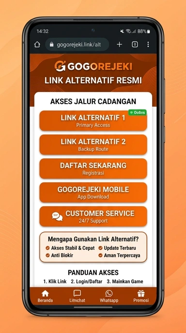 Tampilan link alternatif gogorejeki