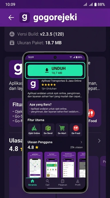 Tampilan halaman APK gogorejeki